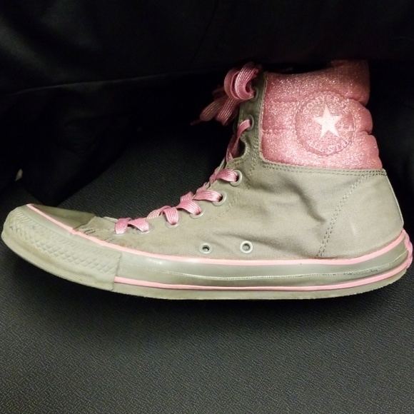 pink glitter converse high tops